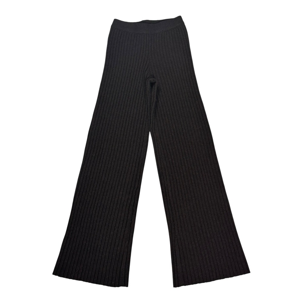 PRINCESS POLLY Women Wide Leg Pullon Pants Ribbed Brown‎ Stretchy Size US 2